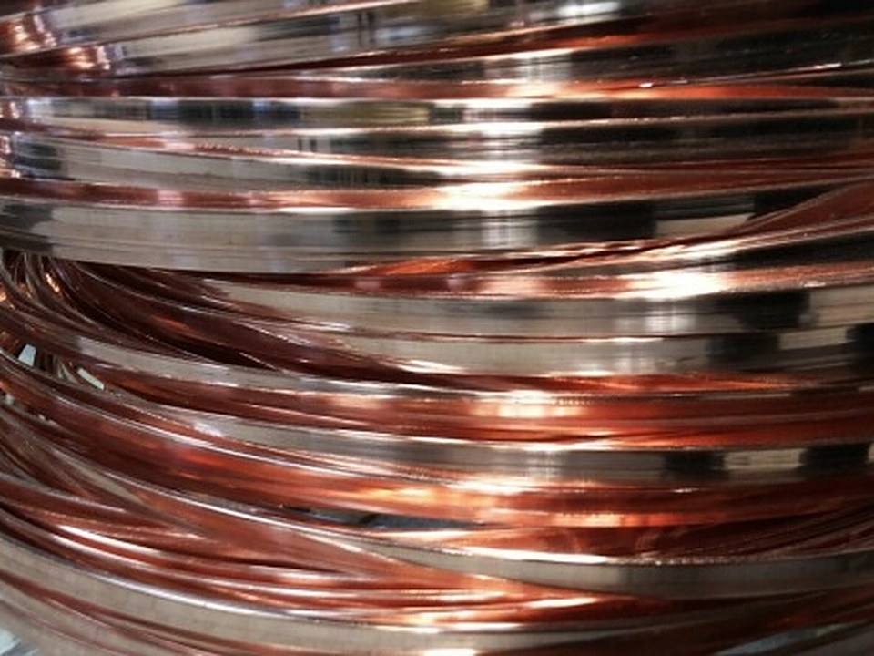 Copper sections coiled at the plant
