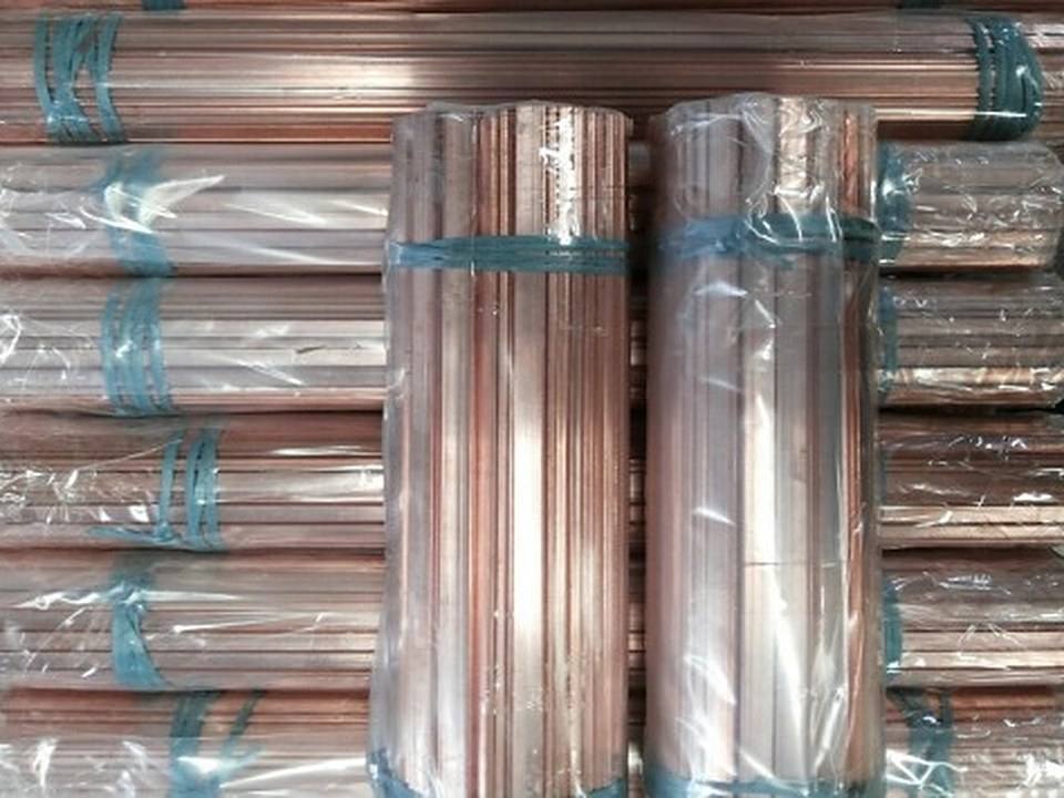 Copper products packed and stacked for dispatch